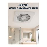 Lisinya Dekoratif Banyo ve Mutfak Aspiratörü 150 mm 20,8 x 20,8 cm 20 W Havalandırma Fanı - LKYDTSL-1513938-MHRKLMTYR
