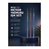 Lisinya Dekoratif RGB LED Işık Çubuğu Seti 10 Adet Çubuk Kayan Yıldız Efektli - LsnyY-UCZZZ10UBUKLUDEKORLED-6-3434-Yldz