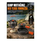 Lisinya katlanabilir kulplu aluminyum kamp tencere tava caydanlik seti piknik ve doga kampi icin LsnyY-UCZZDPKAMPSET-5-3434-Yldz