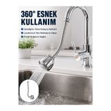 Lisinya Krom Musluk Uzatma Aparatı 360° Dönebilen Su Tasarruflu Lavabo Fıskiyesi - Lisn-UCZZMUSLUKUZATMA-5-3434-ER