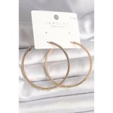 Lisinya Pirinç Gold Renk Zirkon Taşlı Halka Model Kadın Küpe - Lisn-6788dc2f0f94dac0710d9b39-0808-ER