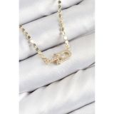 Lisinya Pirinç Zirkon Taşlı Tifany Model Ezme Zincir Gold Renk Kadın Kolye - Lisn-6880d379054bebf103042f41-0808-ER