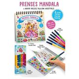 Lisinya Prenses Mandala - 6 Renk Keçeli Kalem ve 75 Adet Çıkartma Hediyeli 3+