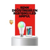 Lisinya RGB Uzaktan Kumandalı LED Ampul 16 Renkli A Kalite Orijinal - LsnyY-XUCZRGBLAMBA-3434-Yldz