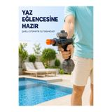 Lisinya Şarjlı Elektrikli Su Tabancası Yuvarlak Su Hazneli Otomatik Sürekli Atışlı - Siyah/Turuncu/Şeffaf LisNY-UCZZSUTABANCASI-5-3434-ER