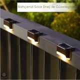 Lisinya Solar Güneş Enerjili Bahçe LED Lamba 4'lü Set Siyah Plastik Malzeme ile Dekoratif Aydınlatma