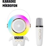 Lisinya Tk-66 Karaoke Speaker Beyaz Renkli Mini Bluetooth Hoparlör Eğlenceli Özellikler