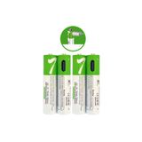 Lisinya Type-C ile Şarjolabilen 4 lü AAA 1.5V Lityum İnce Şarjlı Kalem Pil 750 mAH Uzun Ömürlü ( ) Lisn-132198-1457-ER