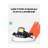 Lisinya USB Şarjlı Kafa Feneri 800 Lumen Ayarlanabilir COB ve XPE LED - Lisn-UCZZZHS209-3-3434-ER