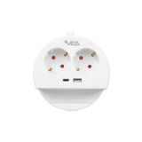 Lisinya Vea Ve- G1102c 2li Usb + Type-c Girişli Telefon Standlı 1.5 Metre Grup Priz (Lisinya), 9554-1457