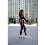 lismina Menton Neon Pembe Biyeli Siyah Spor Tayt