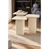 Lisso Ronda 3'lü Zigon Sehpa Seti Membran Modern Tasarım 38x38, H: 55-52-49