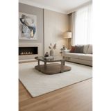 Lisso Valencia Orta Sehpa –Gold Eskitme Temperli Bronz Cam & Metal Gövde Modern Tasarım 90×90 cm