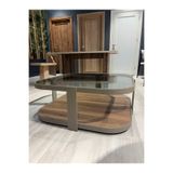 Lisso Valencia Orta Sehpa –Gold Eskitme Temperli Füme Cam & Metal Gövde Modern Tasarım 90×90 cm