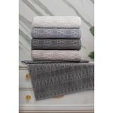 Lissome Asorti %100 Pamuk 4'lü Banyo Havlusu - 70 x 140 cm - Antrasit - Gri