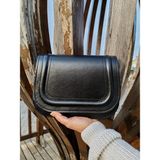Lissome Bag Kadın Kanvas Kapaklı Kolon Askılı Omuz Çantası - 000-Siyah
