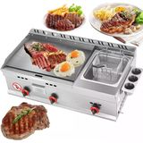 Lıstarsw Restaurant Paslanmaz Çelik Teppanyaki Kızartma Tavası (55 X 35 Cm Izgara Tabağı), Tek Tencere + Kızartma Sepeti, Dış Mekan İkramlar
