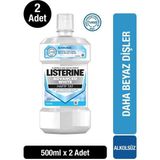 Listerine Advanced White Alkolsüz Ağız Bakım Suyu Dişleri Güçlendirir 500 ml x2 Hafif Tat
