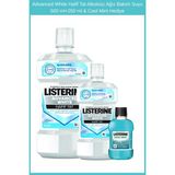 Listerine Advanced White Hafif Tat Alkolsüz Ağız Bakım Suyu 500 ml + 250 ml (Seyahat Boyu Cool Mint 80 ml Hediyeli)