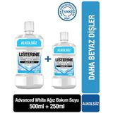 Listerine Advanced White Hafif Tat Alkolsüz Ağız Bakım Suyu 500 ML + 250 ML