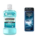 listerine breath freshening ağız bakım ürünü, cool mint, hafif tat, 500ml ve le petit marseillais duş jeli men serisi mineral ve sedir ağacı (400 ml)