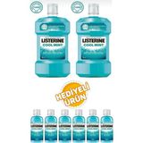 Listerine Cool Mint Ağız Bakım Suyu 1 lt 2 Adet + 95 ml 6 Adet