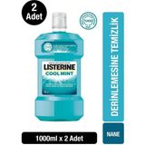 Listerine Cool Mint Ağız Bakım Suyu 2×1000 ml - Ferah Nefes İçin Nane Aromalı, Plak ve Tartar Oluşumunu Önleyici, Antibakteriyel Etki