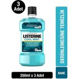 Listerine Cool Mint Ağız Bakım Suyu 250 ml x3 Plak ve Tartar Karşıtı Uzun Süreli Ferahlık