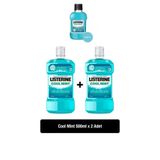 Listerine Cool Mint Ağız Bakım Suyu 500 ml x 2 Adet + Cool Mint Hediye