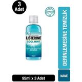 Listerine Cool Mint Ağız Bakım Suyu 95 ml x3 Plak Oluşumunu Azaltan Antibakteriyel Etki
