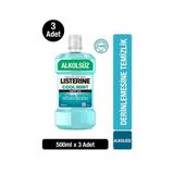 Listerine Cool Mint Hafif Tat Alkolsüz Ağız Bakım Suyu 500ml X 3