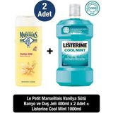 Listerine Coolmint 1000ml Ağız Bakım Suyu + LPM Vanilya Sütü 400 ML Duş Jeli x2