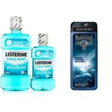 LISTERINE Coolmint Ağız Bakım Suyu 500 ml 250 ml ve le petit marseillais duş jeli men serisi mineral ve sedir ağacı (400 ml)
