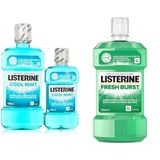 LISTERINE Coolmint Ağız Bakım Suyu 500 ml 250 ml ve Listerine, Fresh Burst, Günlük Ağız Bakım Ürünü, Plak Oluşumu ile Savaşan Anti-Bakteriyel Ağız Bakım Formülü, 250ml