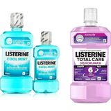 LISTERINE Coolmint Ağız Bakım Suyu 500 ml 250 ml ve Listerine, Total Care, Diş Koruyucu, 6 Etkili Florürlü Ağız Bakım Ürünü, Hafif Tat, Sıfır Alkol, Nane Aromalı, 500ml