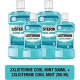 Listerine Coolmint Ağız Gargarası 500 ml + 250 ml Ferahlatıcı Etki ile 4 Adet
