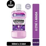 Listerine Total Care Hafif Tat Alkolsüz Ağız Bakım Suyu 500 Ml x2 Dişleri Güçlendirir