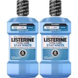 listerine total care stay white günlük ağız bakım suyu 500 ml (2 paketi)