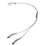 Litever Güç Dağıtıcı, 2 Yollu, Beyaz, 1 DC5521 Dişi Jak - 2 DC5521 Erkek Fiş, 5,5 mm x 2,1 mm, 1:2, Y Adaptör Bakır Kablo, CCTV Kamera ve LED Şerit Aydınlatma Güç Kaynağı Konektörü için