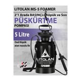 LITOLAN 5 Litre 2'1 Basınçlı Köpük Püskürtme El Pompası ( 4x Sıvı nozul ve 1x Köpük nozul püskürtücü )
