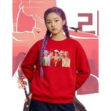 Little Aden Kpop Demon Hunters Yılbaşı Temalı Sweatshirt - 5 - 6 Yaş - 001-Kırmızı