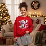 Little Aden Yılbaşı Temalı Pamuklu Kız Çocuk Sweatshirt - 005-Kırmızı - 13 - 14 Yaş