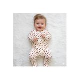 Little Baby %100 Pamuklu Kalp Desenli Kız Bebek Tulumu