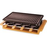 Little Balance Lıttle Balance 8501 Premium Bamboo 8, Raclette Grill 8 Kişilik, Yapışmaz Kaplama, 1200 W, Gerçek Bambu - Siyah