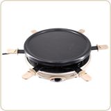 Little Balance Lıttle Balance 8692 Crêpière Grill Happy Cheese Trio 1200 Les Meuuuh...!, Elektrikli Raclette, 6 Spatula + 6 Tahta, 6 Kişilik, 1200 W, Hindistan Cevizi - Siyah