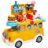 Little Chef 2in1 Sesli ve Işıklı Okul Otobüsü Dükkanı Oyun Seti 34 Parça - Renkli