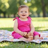 Little Cloud Kız Bebek Fuşya Kısa Kollu Pamuklu Tulum - 18 Ay