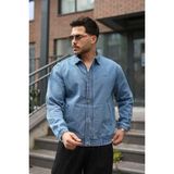 Little Cup Jeans Co Erkek Regular Fermuarlı ve Çıtçıtlı Açık Mavi Kot Ceket