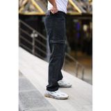 Little Cup Jeans Co Erkek Siyah Baggy Fit Rahat Kalıp Kargo Pantolon - 29