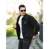 Little Cup Jeans Co Oversize Siyah Baskılı Erkek Fermuarlı Bomber Kot Ceket